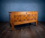 18th Century Oak Coffer With Carved Rosettes - Harrington Antiques