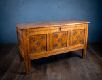 18th Century Oak Coffer With Carved Rosettes - Harrington Antiques