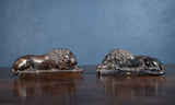 19th Century Bronze Lions After Anthony Canova - Harrington Antiques