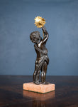 19th Century Bronze Putto Holding A Flower - Harrington Antiques