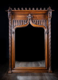 Large Gothic Walnut Overmantel Mirror, c.1880