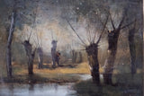 'The Willow Cutter', 19th Century Oil On Board.