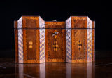George III Mahogany & Parquetry Domed Tea Caddy