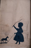 Silhouette of Child With Horse - Attributed to Augustin Edouart (1789-1861)