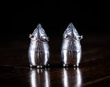 Novelty Silver Grotesque Pepper Pots by Frederick Brasted, London, 1880.
