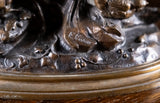 Louis Emile Cana (145 - c.1895) - Bird, Nest and Fledgings. Bronze.