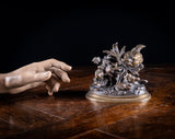 Louis Emile Cana (145 - c.1895) - Bird, Nest and Fledgings. Bronze.