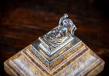 19th Century Grand Tour Silver Gilt & Marble Desk Weight