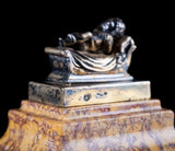 19th Century Grand Tour Silver Gilt & Marble Desk Weight