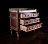 Miniature Louis XVI Mahogany, Bronze & Marble Commode