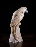 Carved Alabaster Parrot & Cockatoo, c.1920