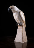 Carved Alabaster Parrot & Cockatoo, c.1920