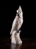 Carved Alabaster Parrot & Cockatoo, c.1920