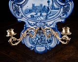 Villeroy & Boch Delft Ormolu Wall Sconce, c.1895