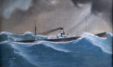 F. Corpuz (fl.1909) - Blue Cross Steamer In A Storm.