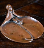 Pair of Art Nouveau Bronze 'Child In Leaf' Dishes