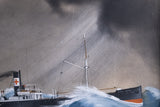 F. Corpuz (fl.1909) - Blue Cross Steamer In A Storm.