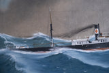 F. Corpuz (fl.1909) - Blue Cross Steamer In A Storm.