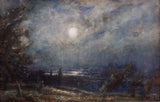 Thomas William Morley (1859-1925) - Moonlit Coastal Landscape.