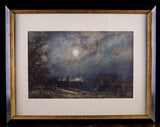 Thomas William Morley (1859-1925) - Moonlit Coastal Landscape.