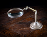 Large Brass Angle-Poise Library Magnifying Glass, c.1910