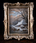 Pair Of Rural Scenes at Dusk & Evening, Dated 1838. Oil On Board.