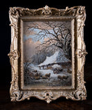 Pair Of Rural Scenes at Dusk & Evening, Dated 1838. Oil On Board.