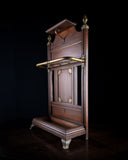 Early Victorian Oak & Brass Hall Stick Stand by James Shoolbred & Co