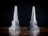 19th Century Pair of Black Marble Obelisks