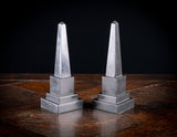 19th Century Pair of Black Marble Obelisks