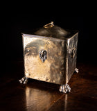 Brass Coal / Kindling Bin With Ram & Paw Feet, c.1890