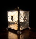 Brass Coal / Kindling Bin With Ram & Paw Feet, c.1890