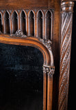 Large Gothic Walnut Overmantel Mirror, c.1880