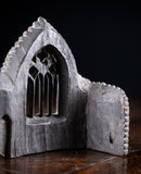 Rare Irish Bog Oak Miniature Gothic Architectural Ruin, c.1860