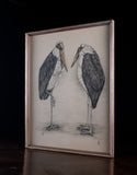 Bernard Sluijterman (fl. 1930s) - Pair Of Marabou Storks Lithograph - Harrington Antiques
