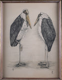 Bernard Sluijterman (fl. 1930s) - Pair Of Marabou Storks Lithograph - Harrington Antiques
