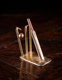 Brass & Copper Stumped Wicket Cricket Desk Weight, c.1930 - Harrington Antiques