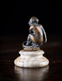 Bronze Monkey Wax Seal On Stand - Harrington Antiques