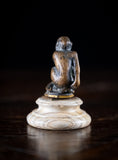 Bronze Monkey Wax Seal On Stand - Harrington Antiques