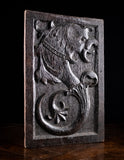 Carved Crouching Dragon Oak Panel, c.1880 - Harrington Antiques