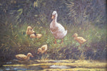 Constant David Ludovic Artz (1870 - 1951) - Ducks By A Pond. Oil On Board. - Harrington Antiques