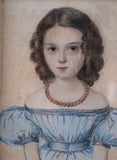 Early 19th Century Portrait Of A Girl. Watercolour. - Harrington Antiques