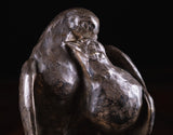 Frederique Cederlund-Ozanne (1880-1966) - Nickel Bronze Embracing Pigeons - Harrington Antiques