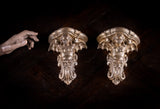 Gilt Terracotta Winged Siren Wall Brackets (With Provenance), c.1890 - Harrington Antiques