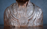 Large Bronzed Terracotta Bust Of A Bearded King - Harrington Antiques