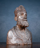 Large Bronzed Terracotta Bust Of A Bearded King - Harrington Antiques