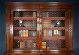 Large Regency Brass Inlaid Mahogany Bookcase - Harrington Antiques