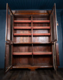 Large Regency Brass Inlaid Mahogany Bookcase - Harrington Antiques