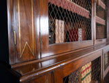 Large Regency Brass Inlaid Mahogany Bookcase - Harrington Antiques