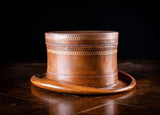 Maitland-Smith Leather 'Top Hat' Storage Box - Harrington Antiques